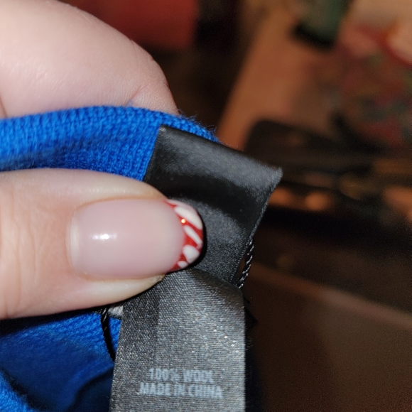 NWT St John sz L Scuba Blue Wide leg Knit Pants White Stripe - Picture 5 of 6